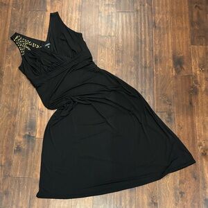 Spense Black Maxi Dress with Gold Details